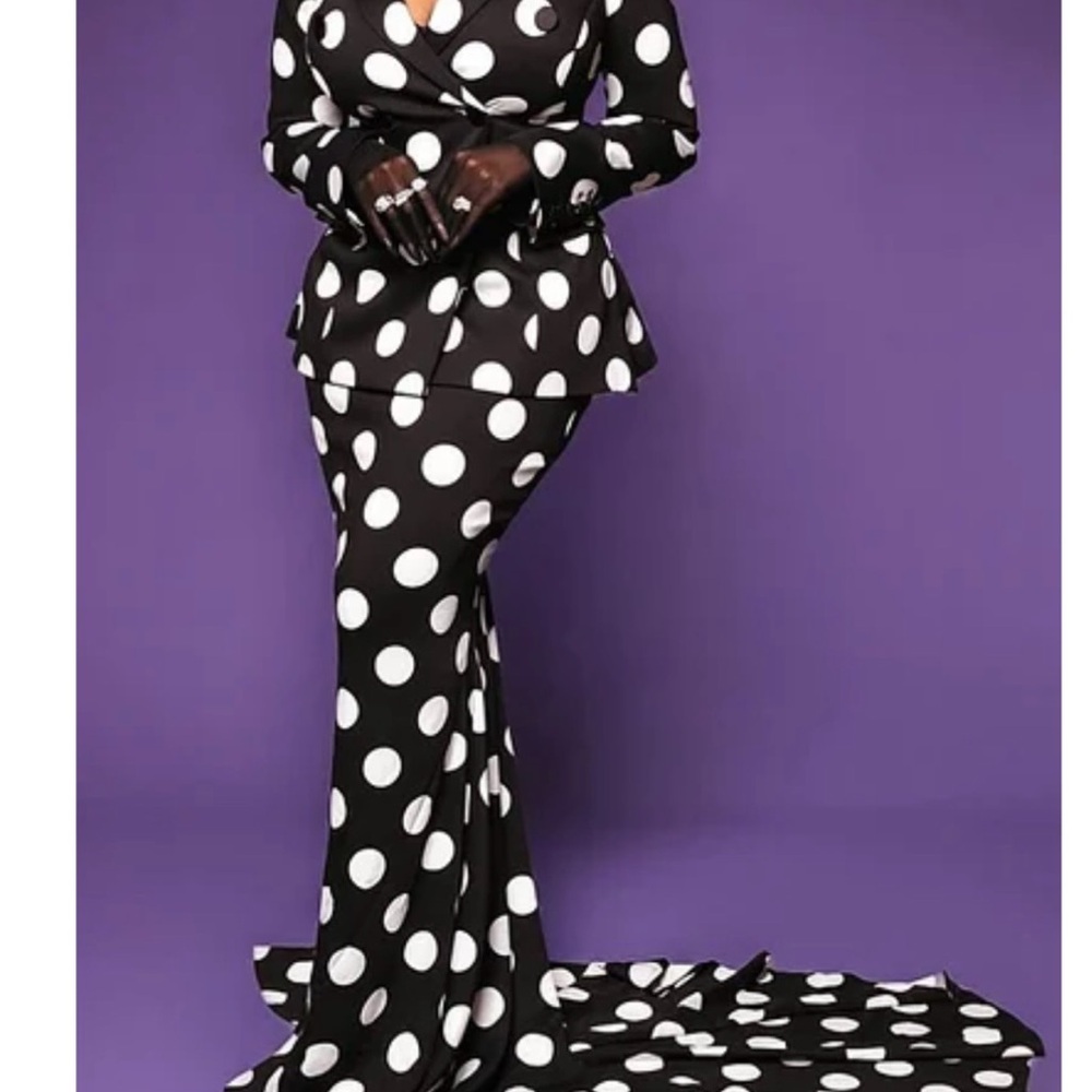Polka Dot Black and White Pantsuit
